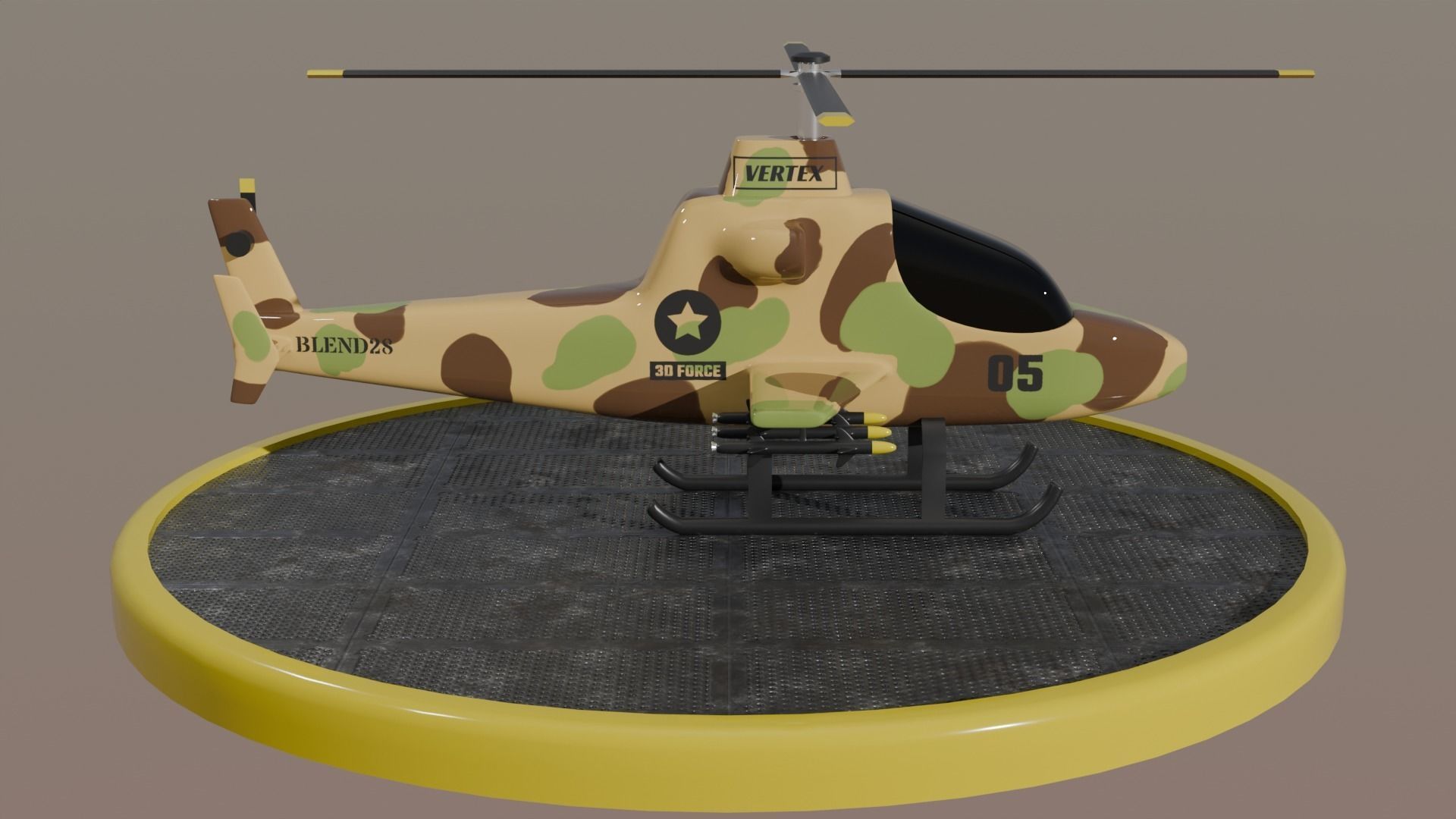 Military Helicopter 3D model_1