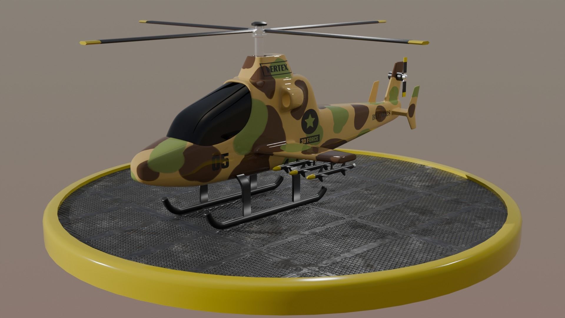 Military Helicopter 3D model_7