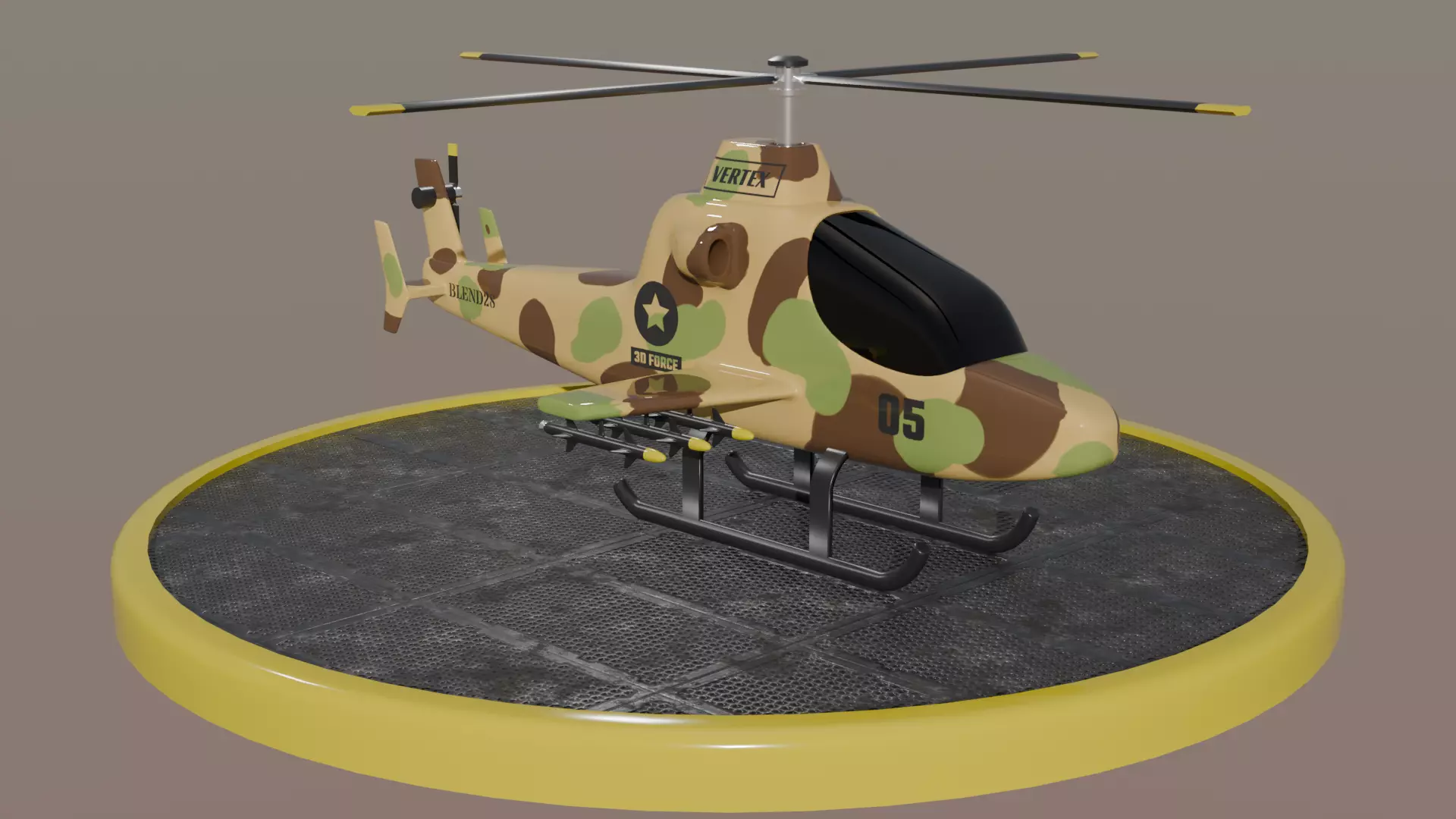 Military Helicopter 3D model_0
