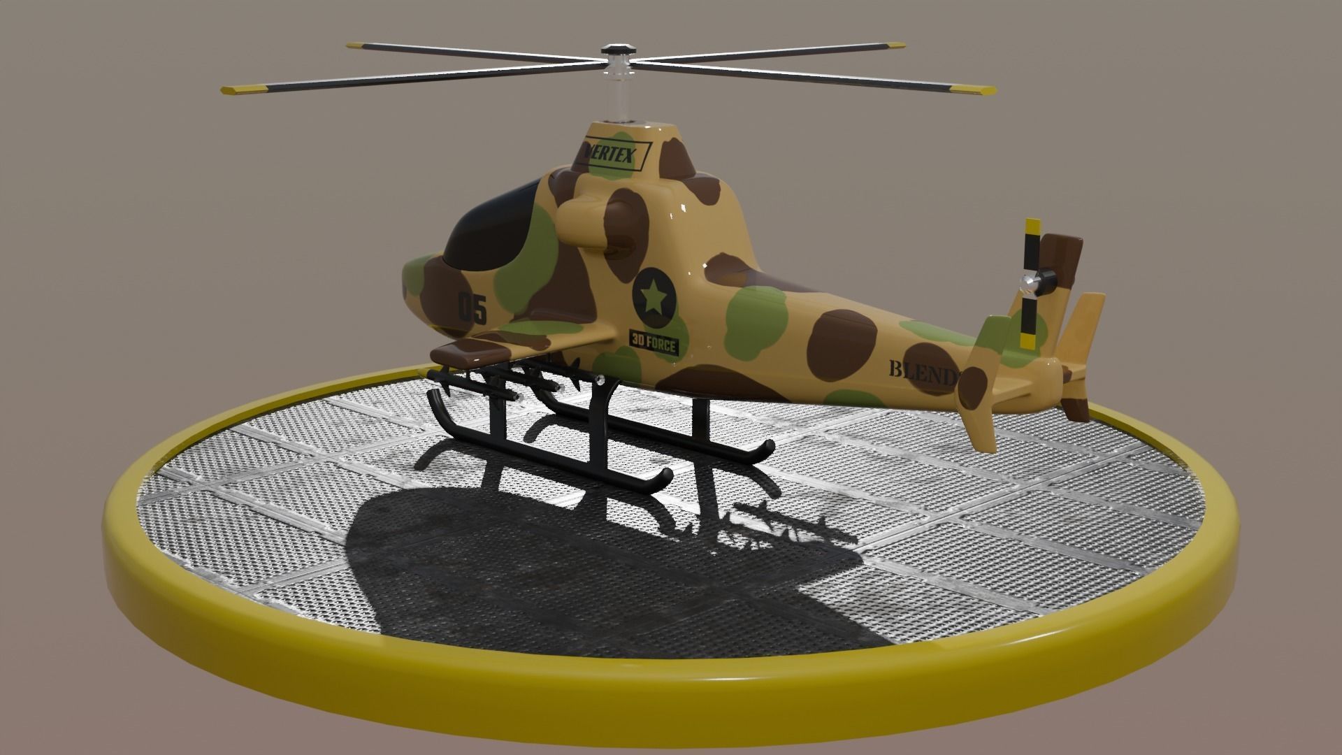 Military Helicopter 3D model_5