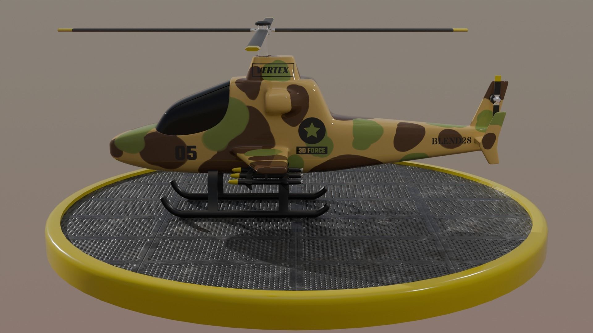 Military Helicopter 3D model_6
