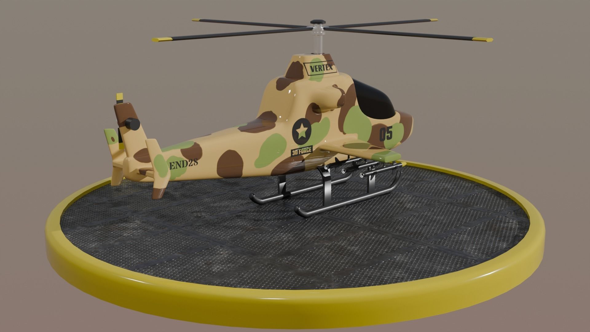 Military Helicopter 3D model_2