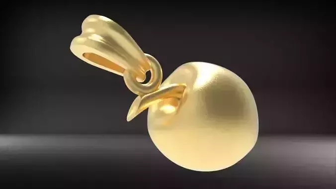 3D Apple fruit Pendant with bail  NECKLACE CHARM JEWELRY