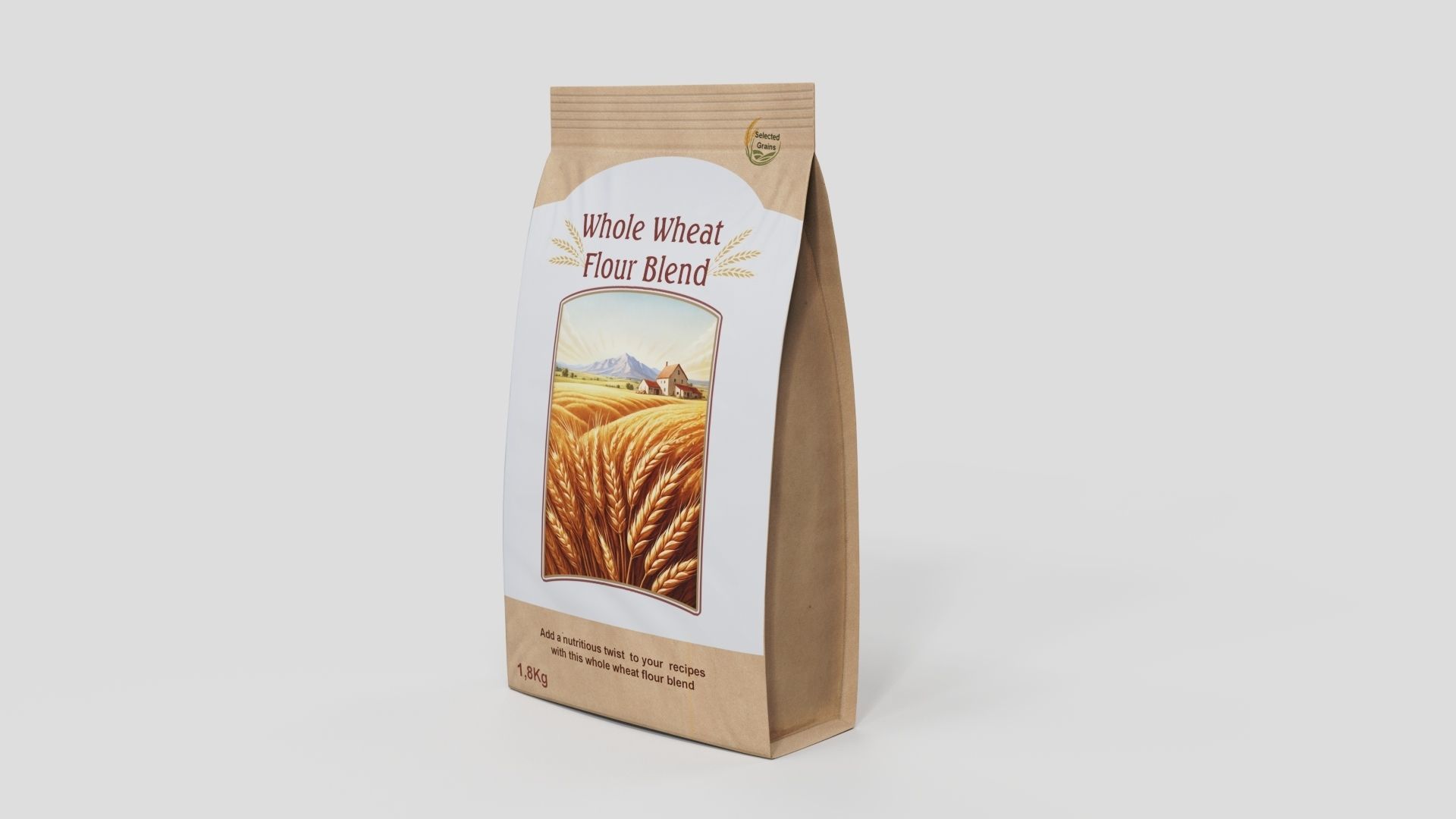 Whole Wheat Flour Blend Low-poly 3D model_1