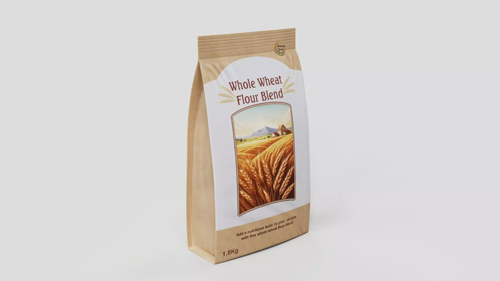 Whole Wheat Flour Blend Low-poly 3D model_0