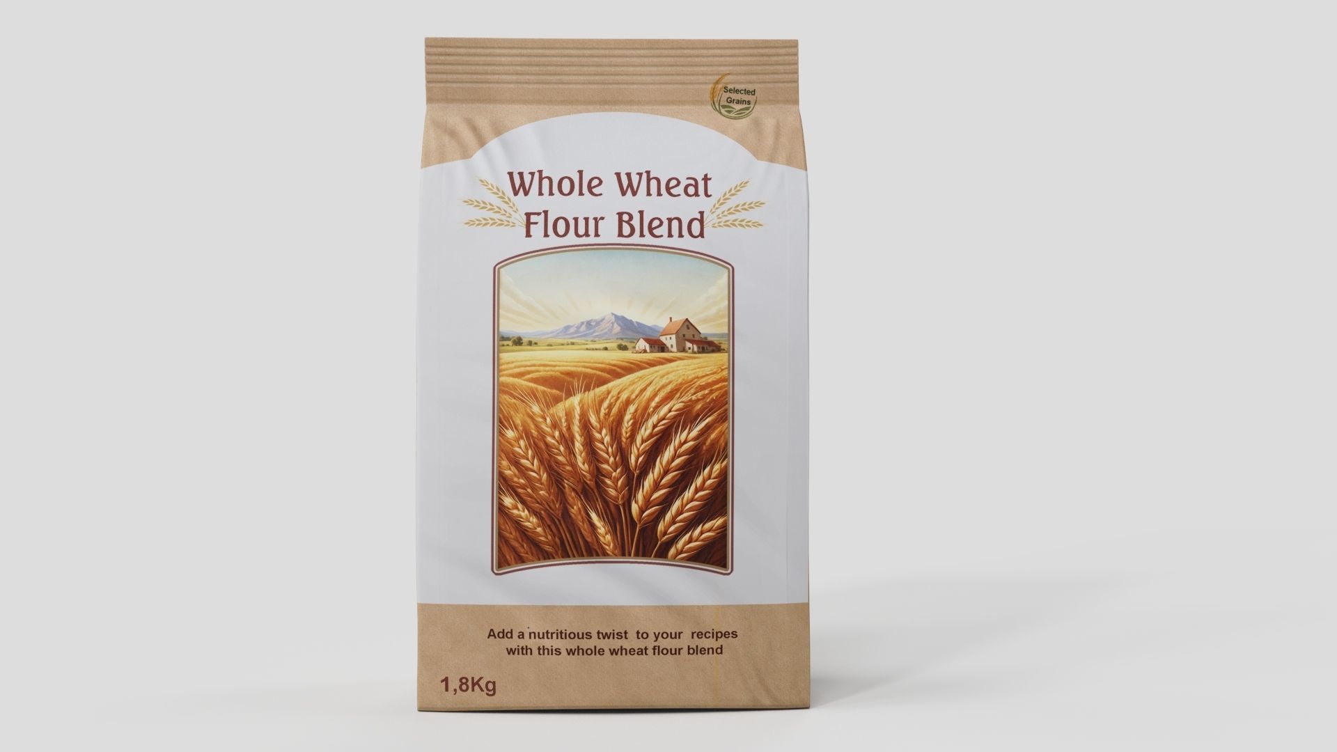 Whole Wheat Flour Blend Low-poly 3D model_4