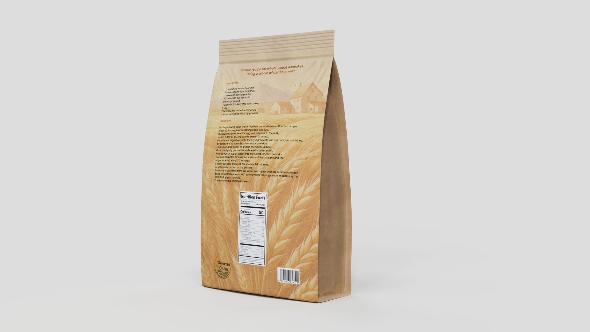 Whole Wheat Flour Blend Low-poly 3D model_3
