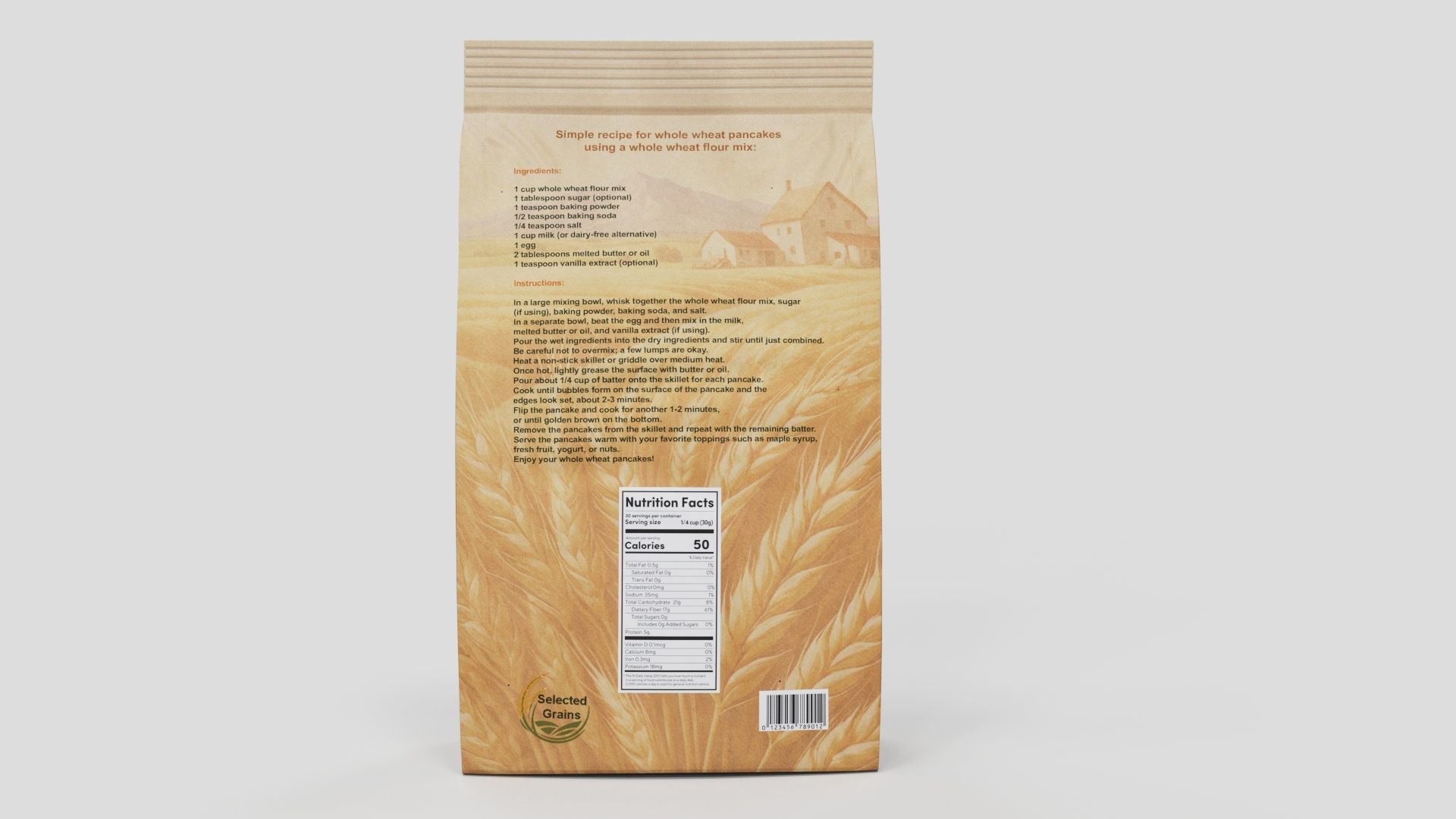 Whole Wheat Flour Blend Low-poly 3D model_5