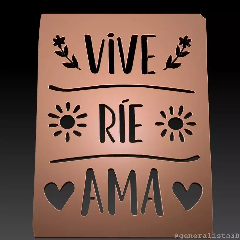 Vive Rie Ama cuadro imprimible Free 3D print model