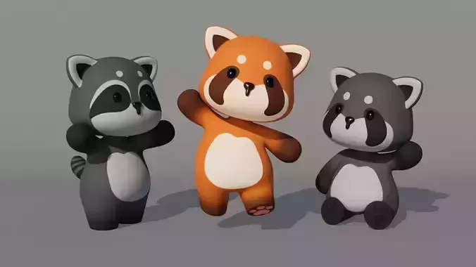 Rigged Cartoon Raccoon
