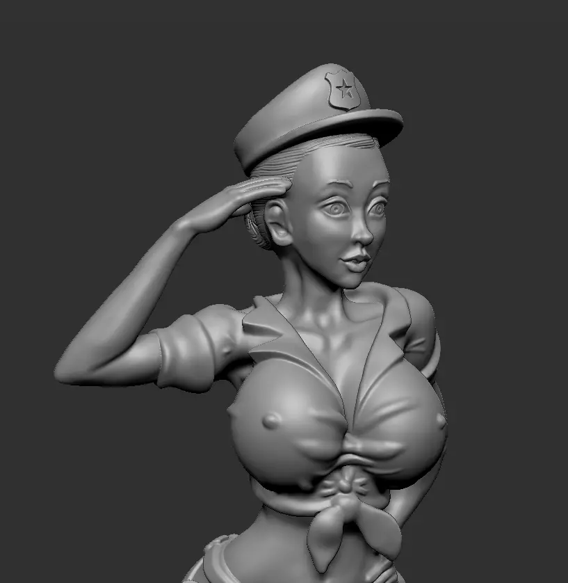 women police 3D print model_0