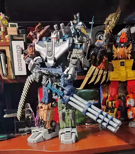 Sword and BFG Gatling Gun out of JB Bruticus Onslaught Trailer 3D print model