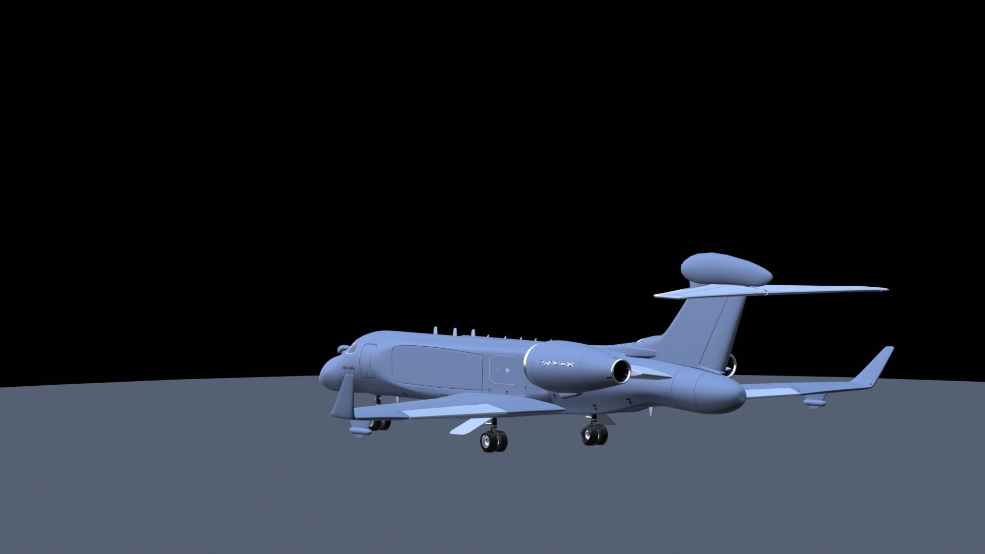 Gulfstream G550 CAEW a Special Missions Aircraft - SKY GUARDIAN Low-poly 3D model_4