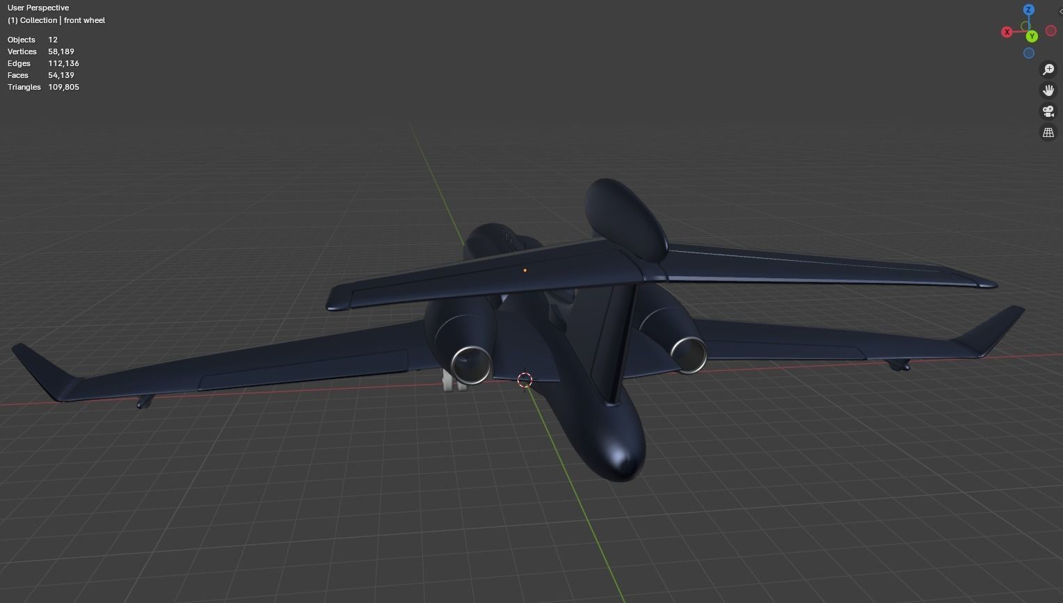 Gulfstream G550 CAEW a Special Missions Aircraft - SKY GUARDIAN Low-poly 3D model_13