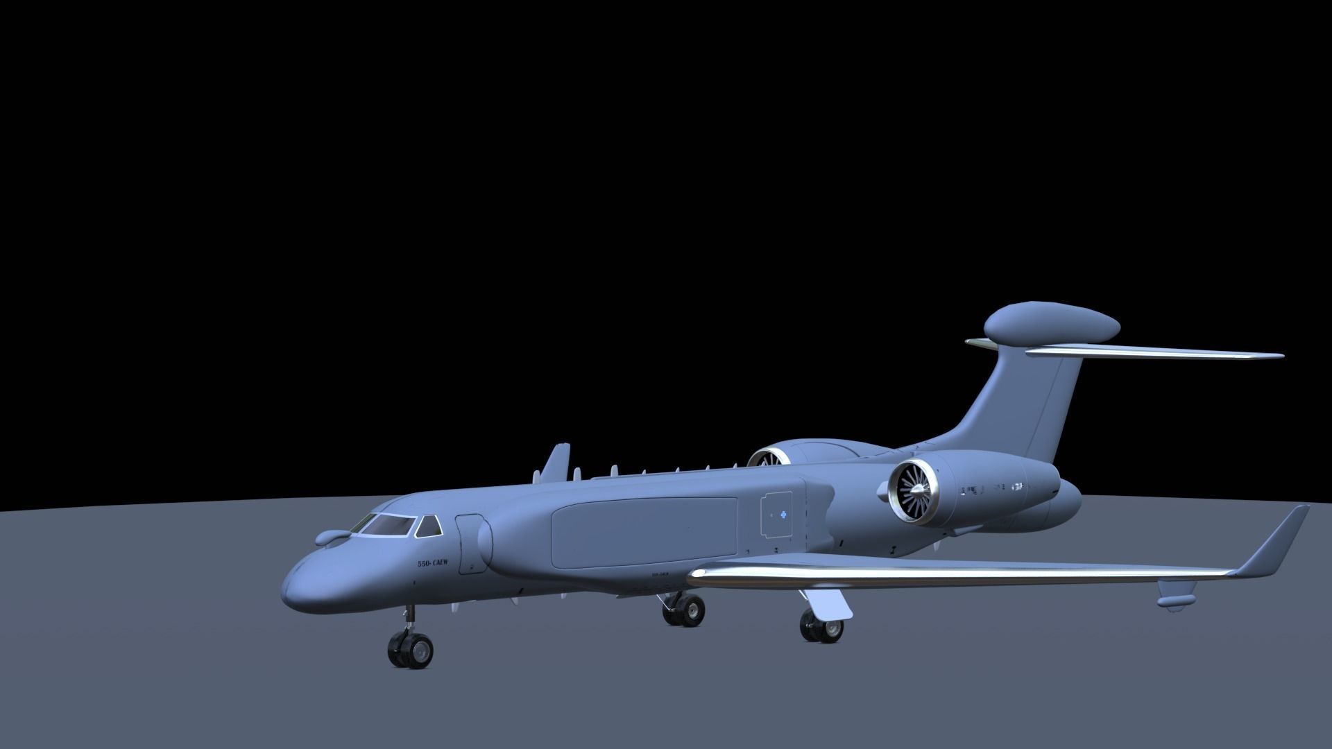 Gulfstream G550 CAEW a Special Missions Aircraft - SKY GUARDIAN Low-poly 3D model_3