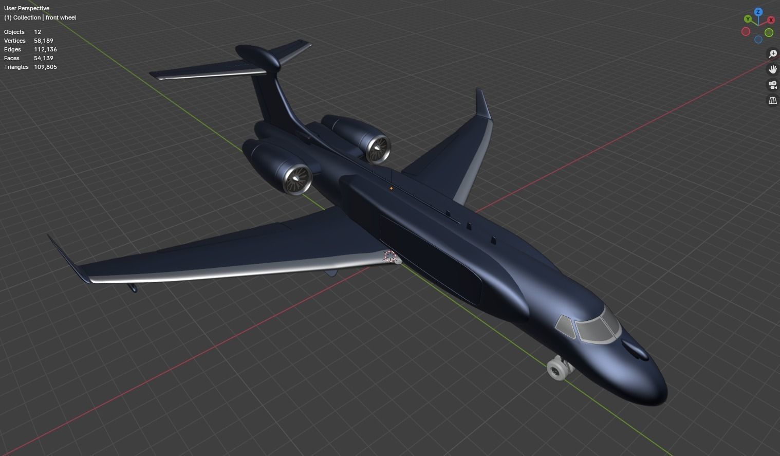 Gulfstream G550 CAEW a Special Missions Aircraft - SKY GUARDIAN Low-poly 3D model_11
