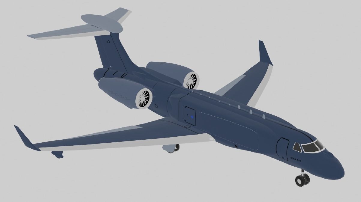 Gulfstream G550 CAEW a Special Missions Aircraft - SKY GUARDIAN Low-poly 3D model_2