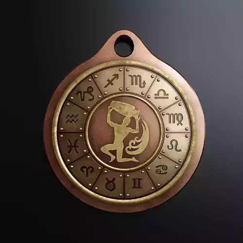 Zodiac sign Aquarius  2 Low-poly 3D model