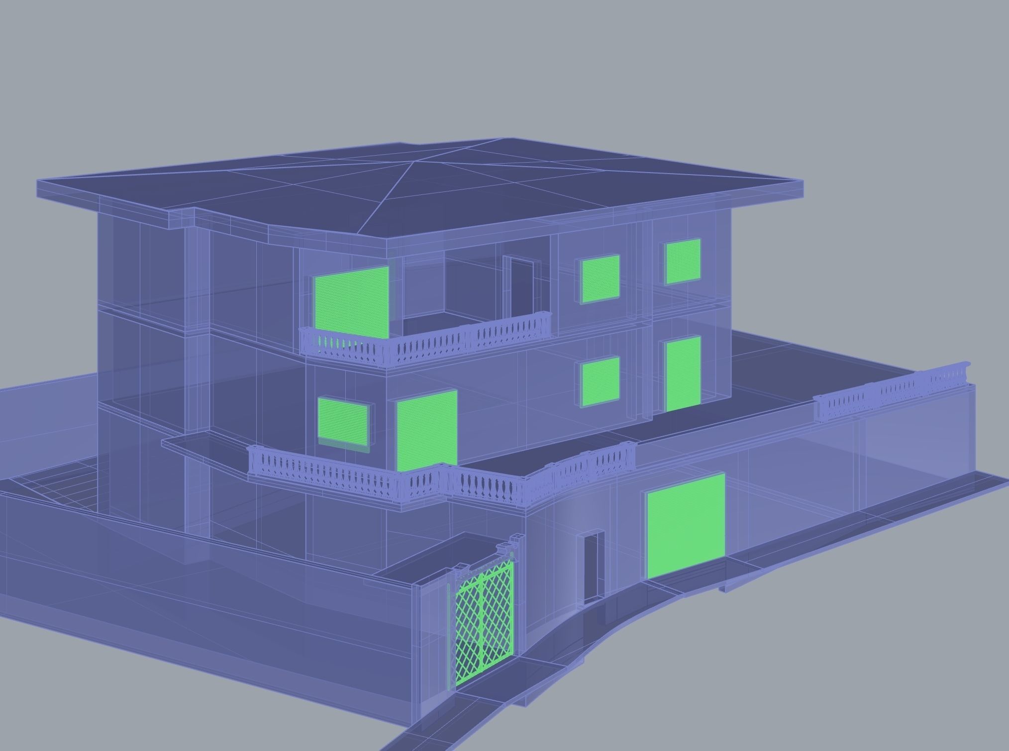 Villa in Napoli 3D model_5