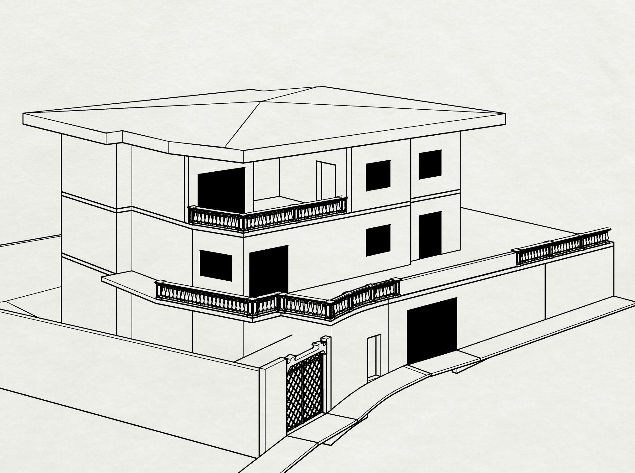 Villa in Napoli 3D model_7