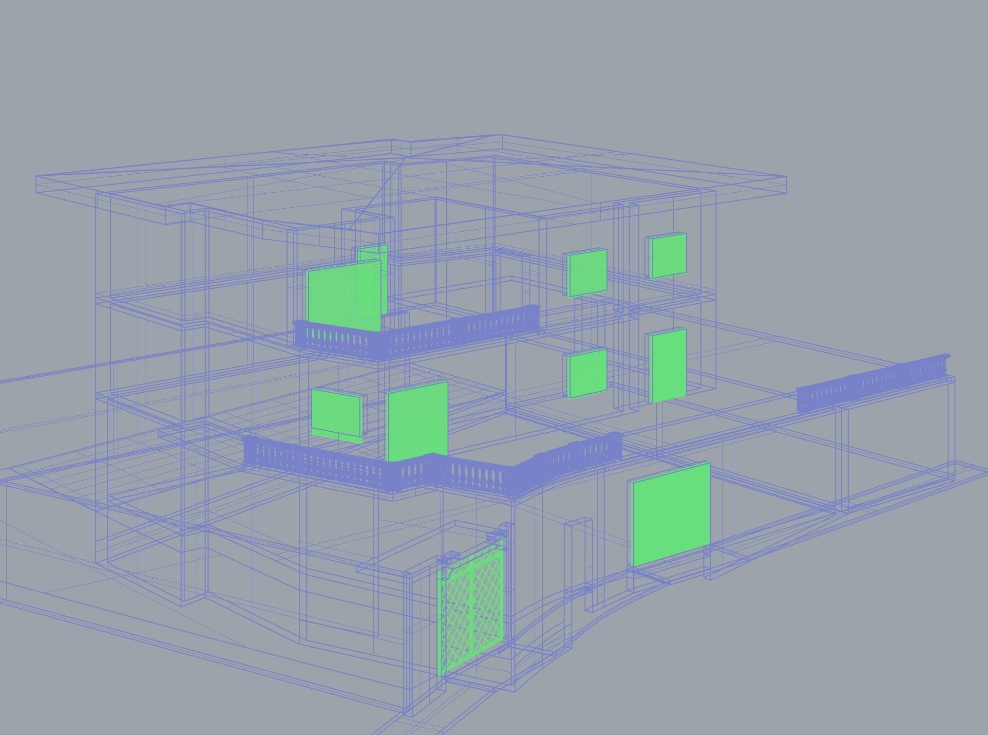 Villa in Napoli 3D model_6