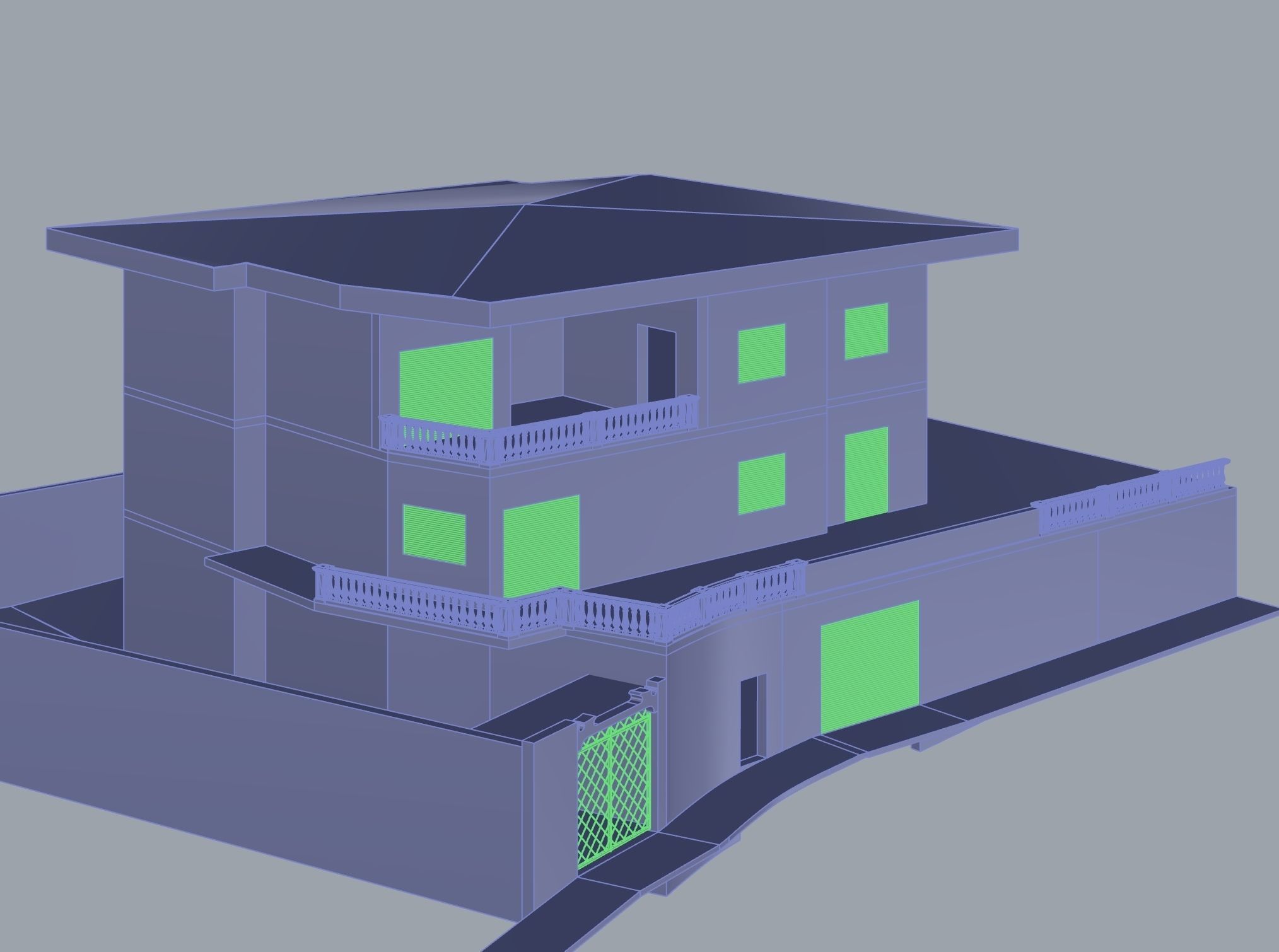 Villa in Napoli 3D model_3