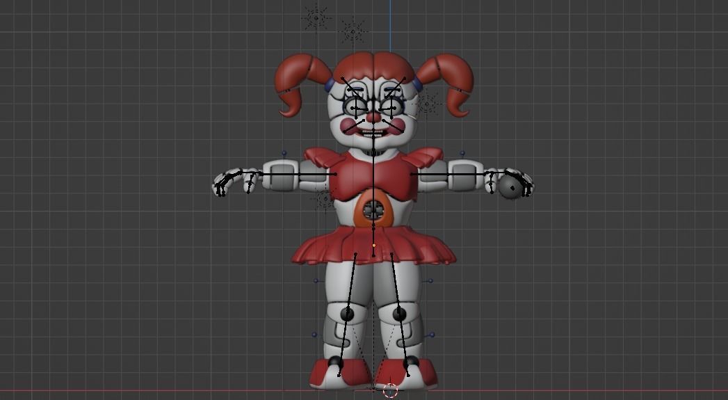 Circus Baby - Sister Location Low-poly 3D model_4