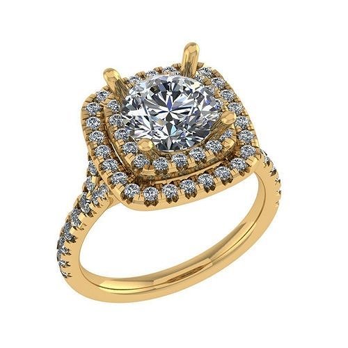 Double halo Diamond ring 3D print model