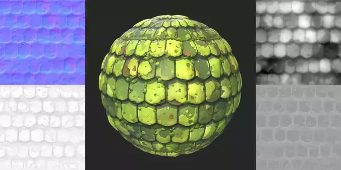2d Hand Painted Green Wooden Roof 1 Texture