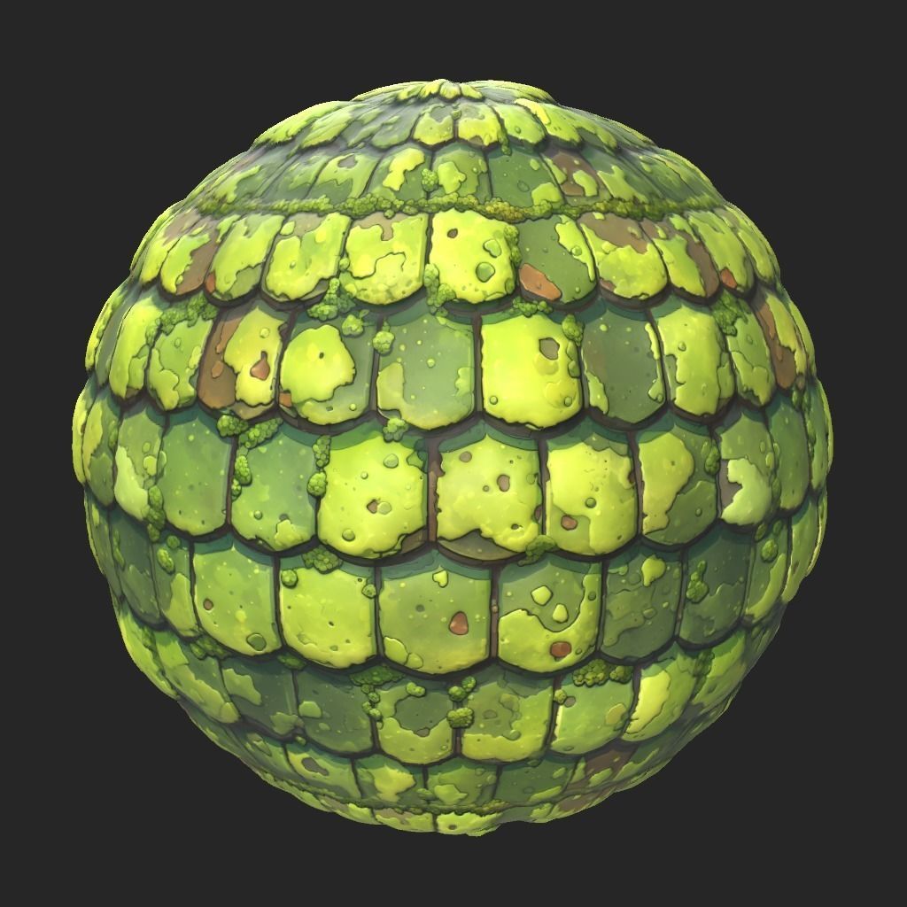 2d Hand Painted Green Wooden Roof 1 Texture_2