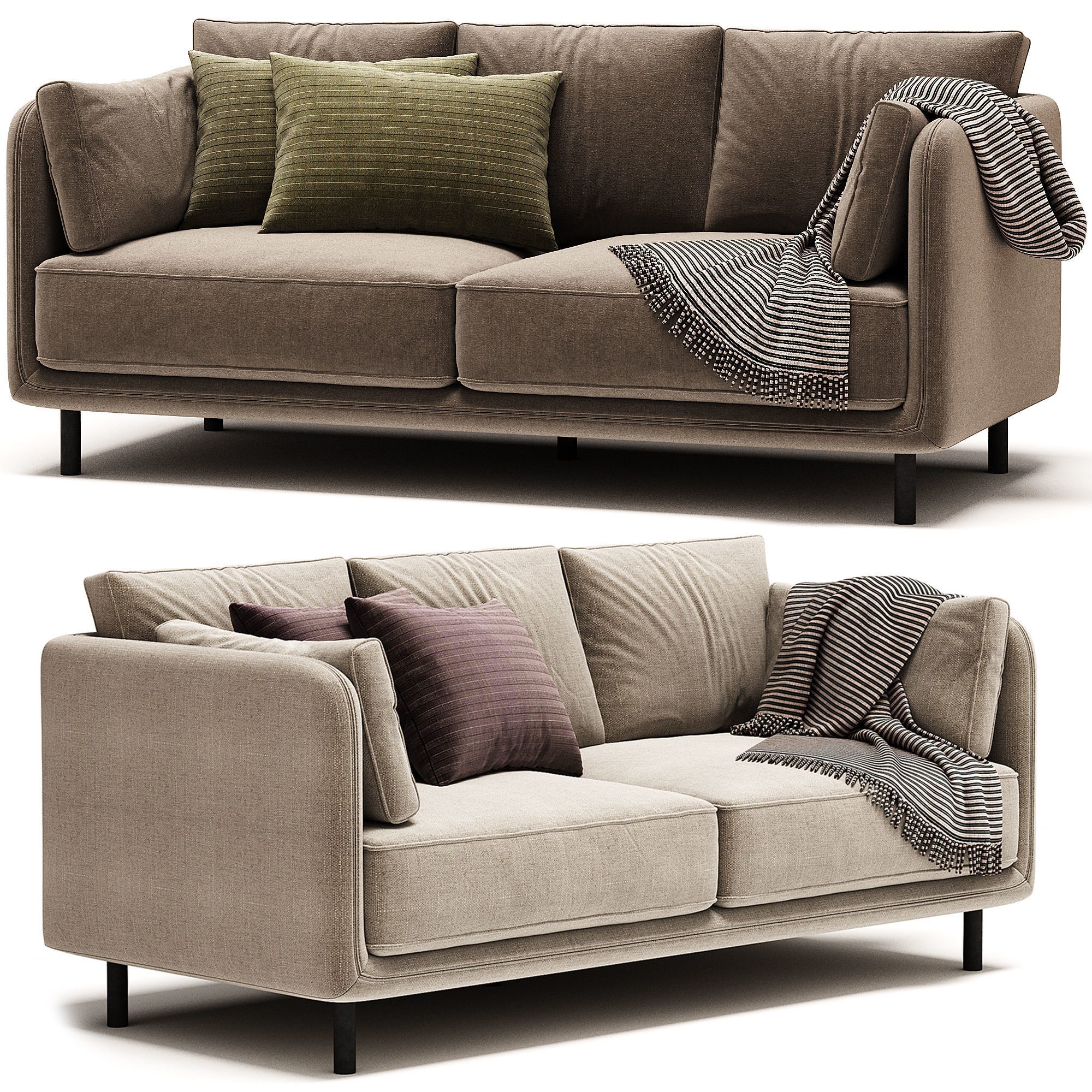 Sofa De Tejido Con Textura Victor 3D model_1