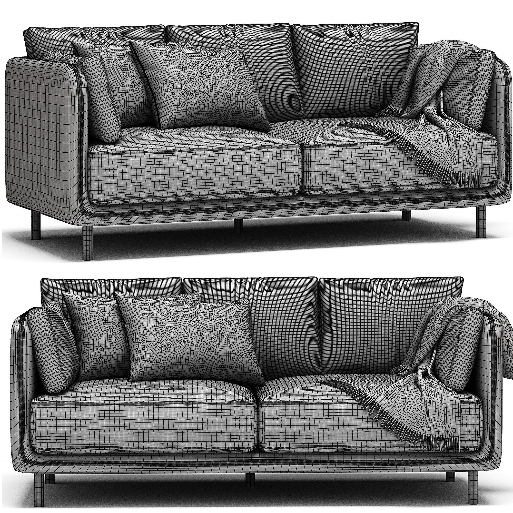 Sofa De Tejido Con Textura Victor 3D model_4