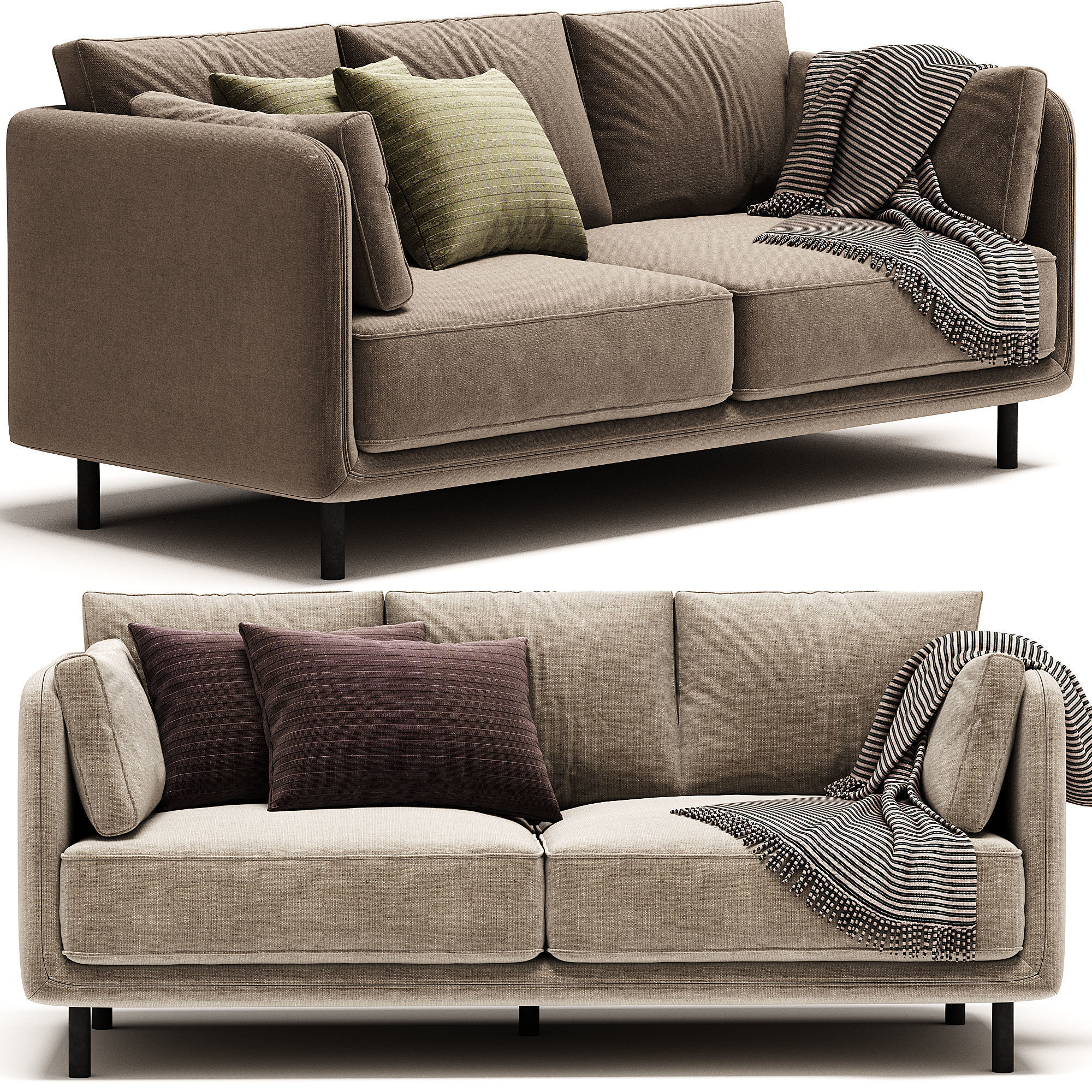 Sofa De Tejido Con Textura Victor 3D model_3