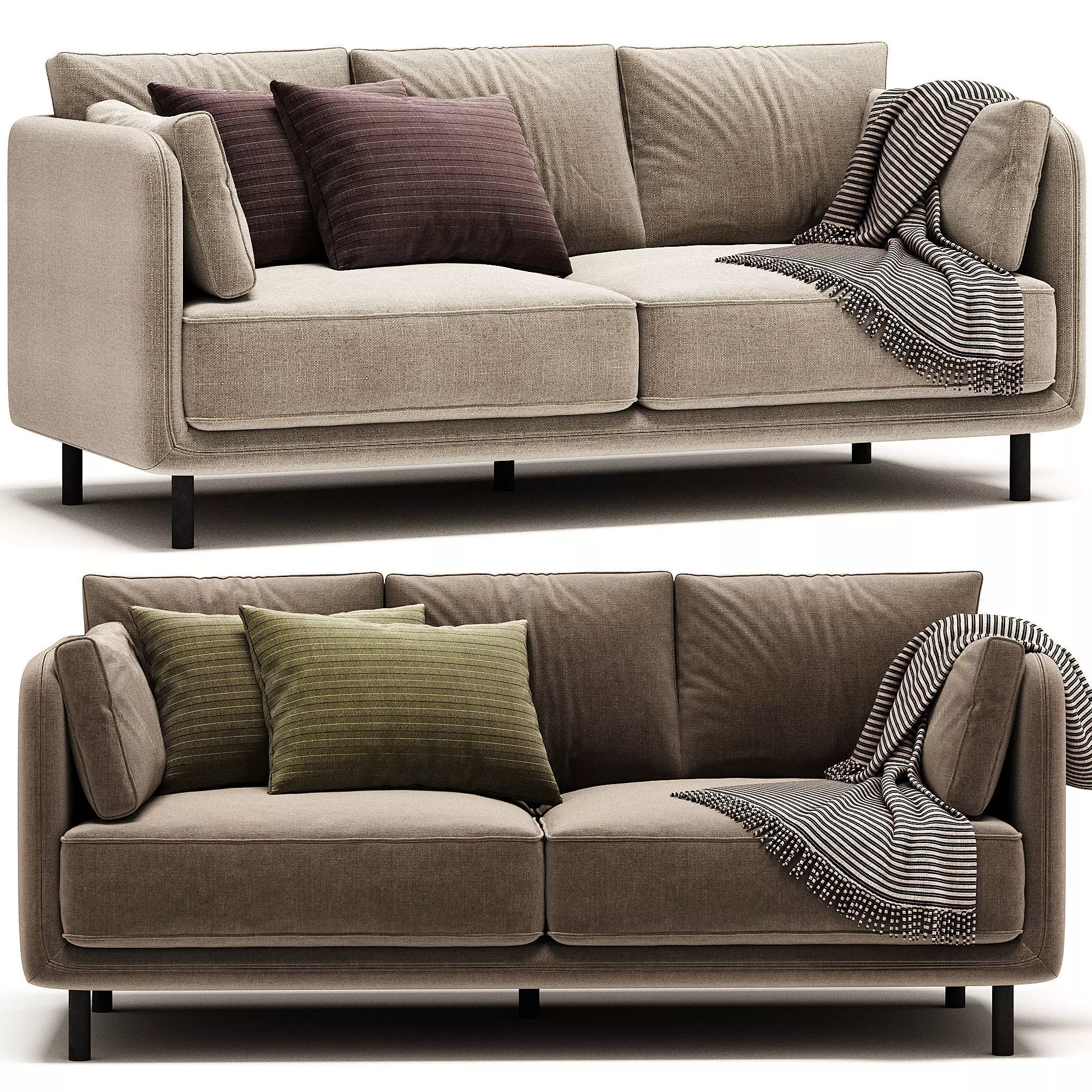 Sofa De Tejido Con Textura Victor 3D model_0