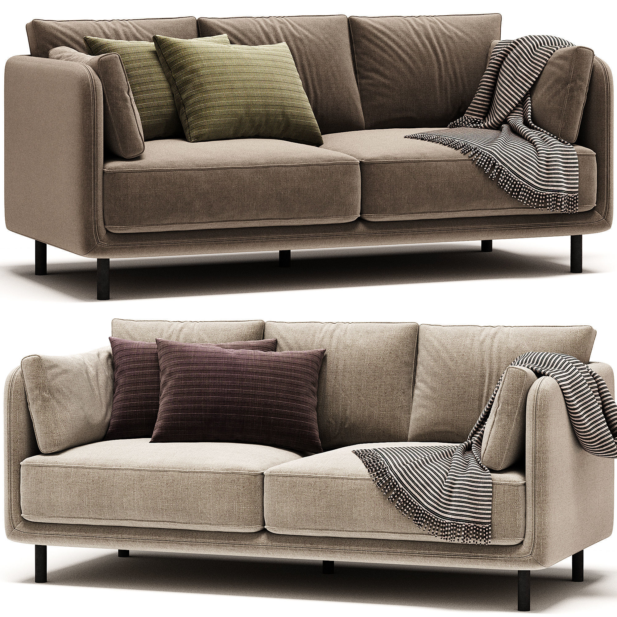 Sofa De Tejido Con Textura Victor 3D model_2