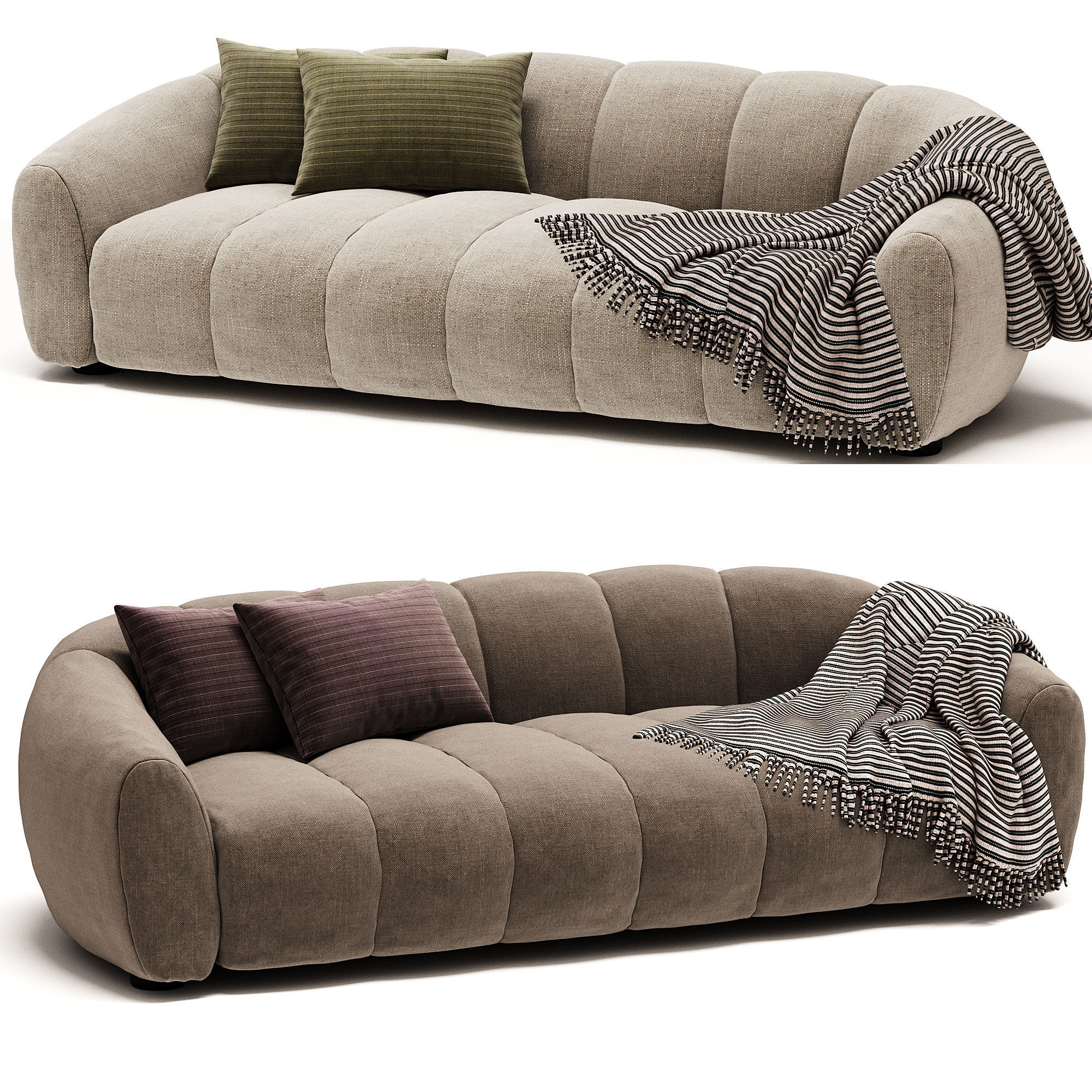 Sofa Crepe 3P Tylan 3D model_2