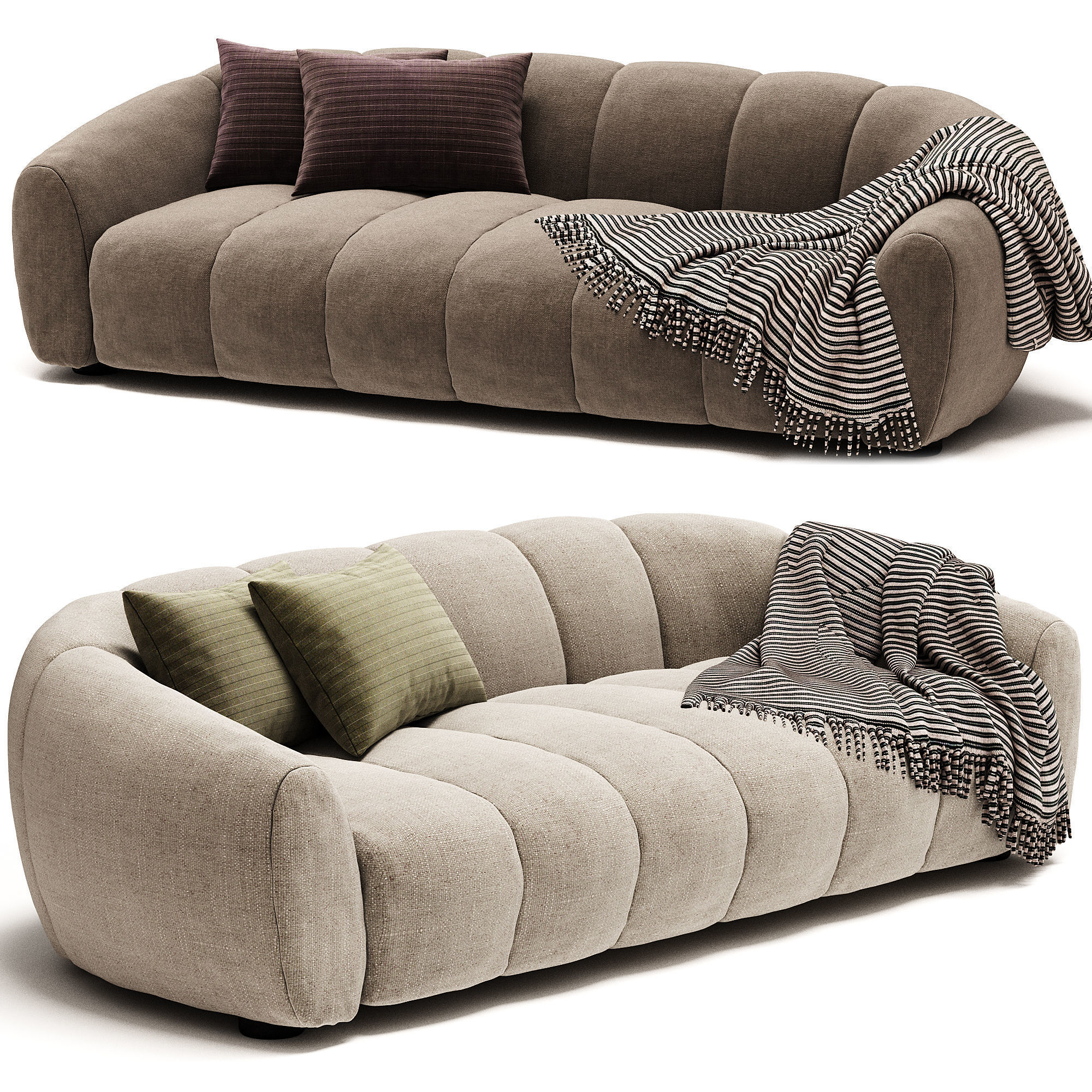 Sofa Crepe 3P Tylan 3D model_1