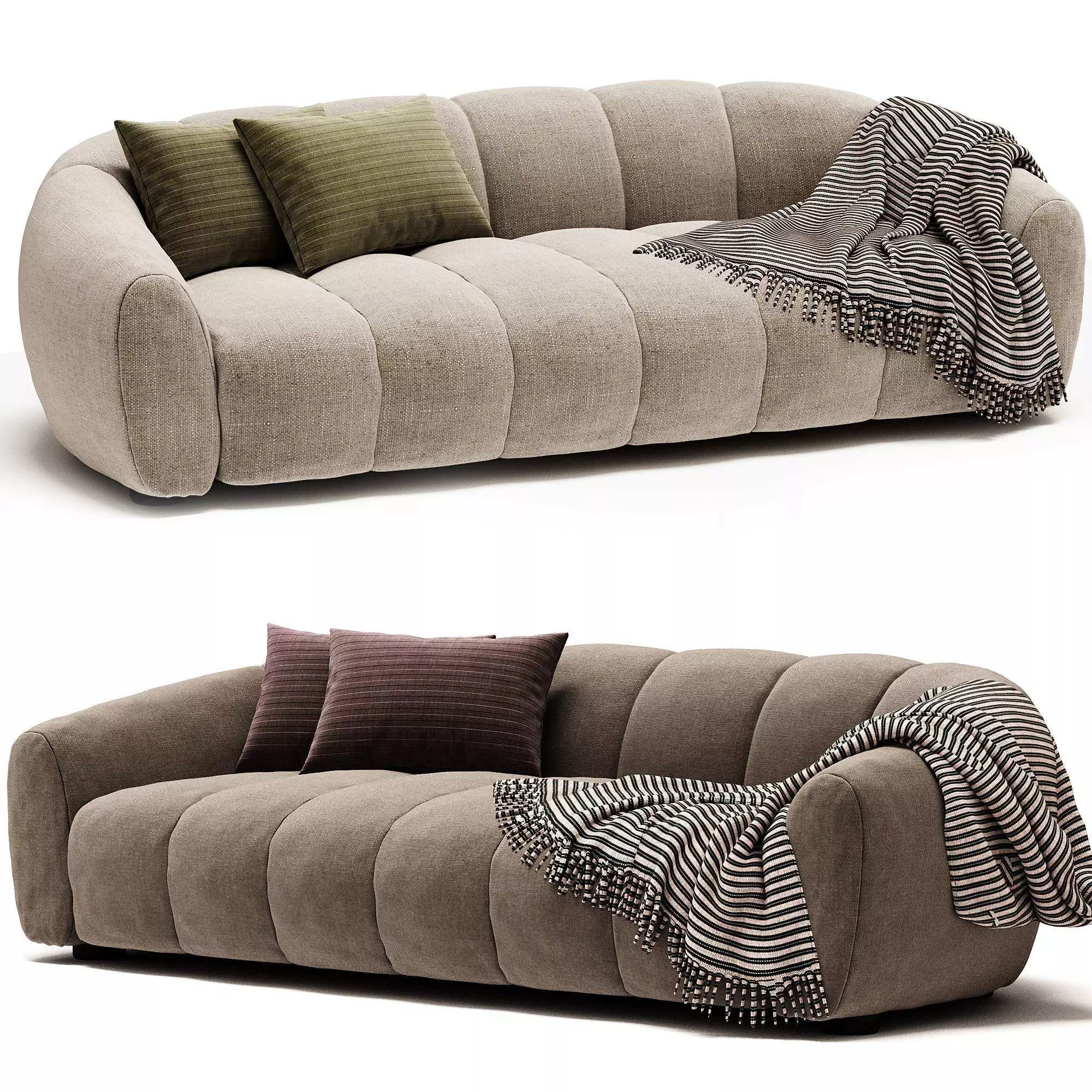 Sofa Crepe 3P Tylan 3D model_0