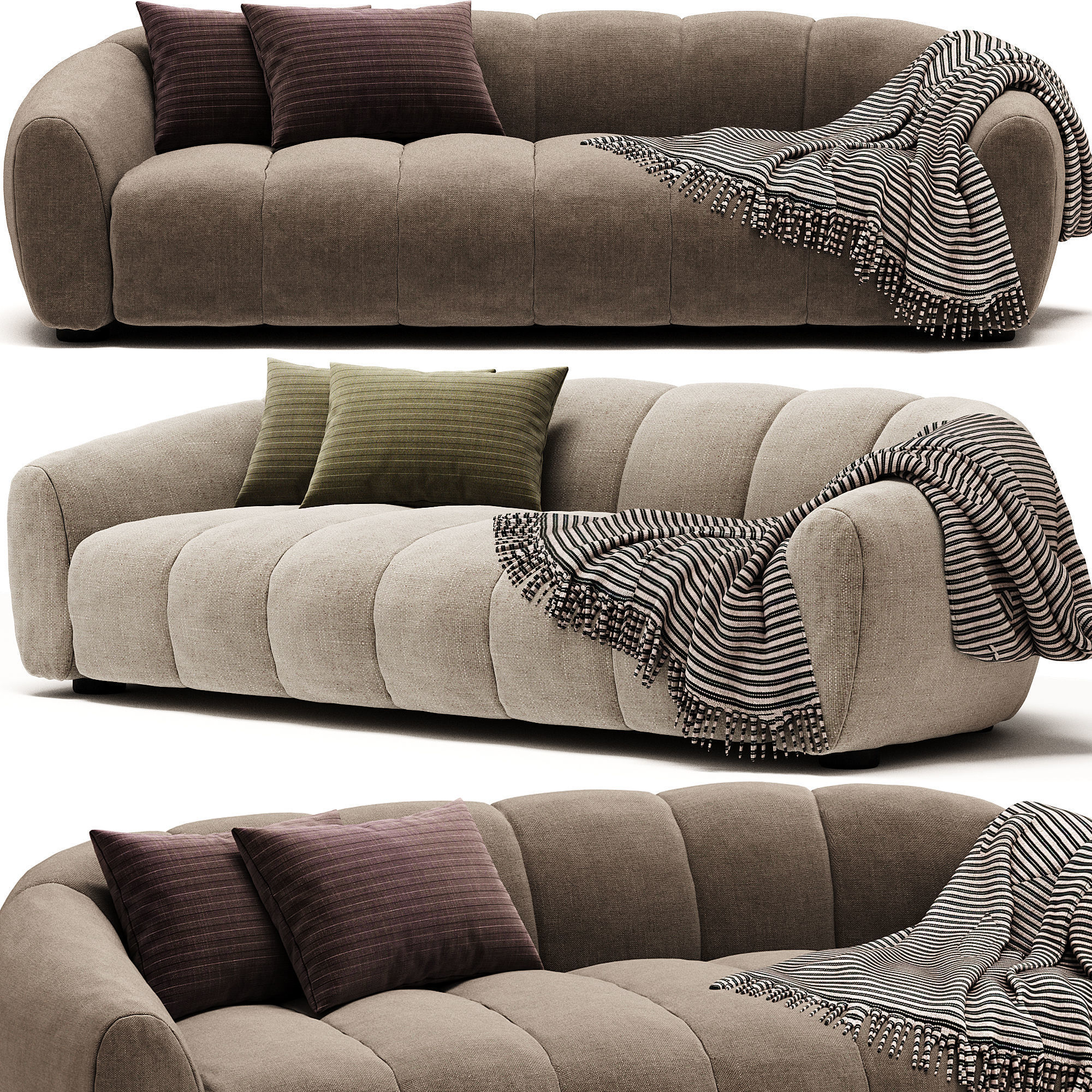 Sofa Crepe 3P Tylan 3D model_3