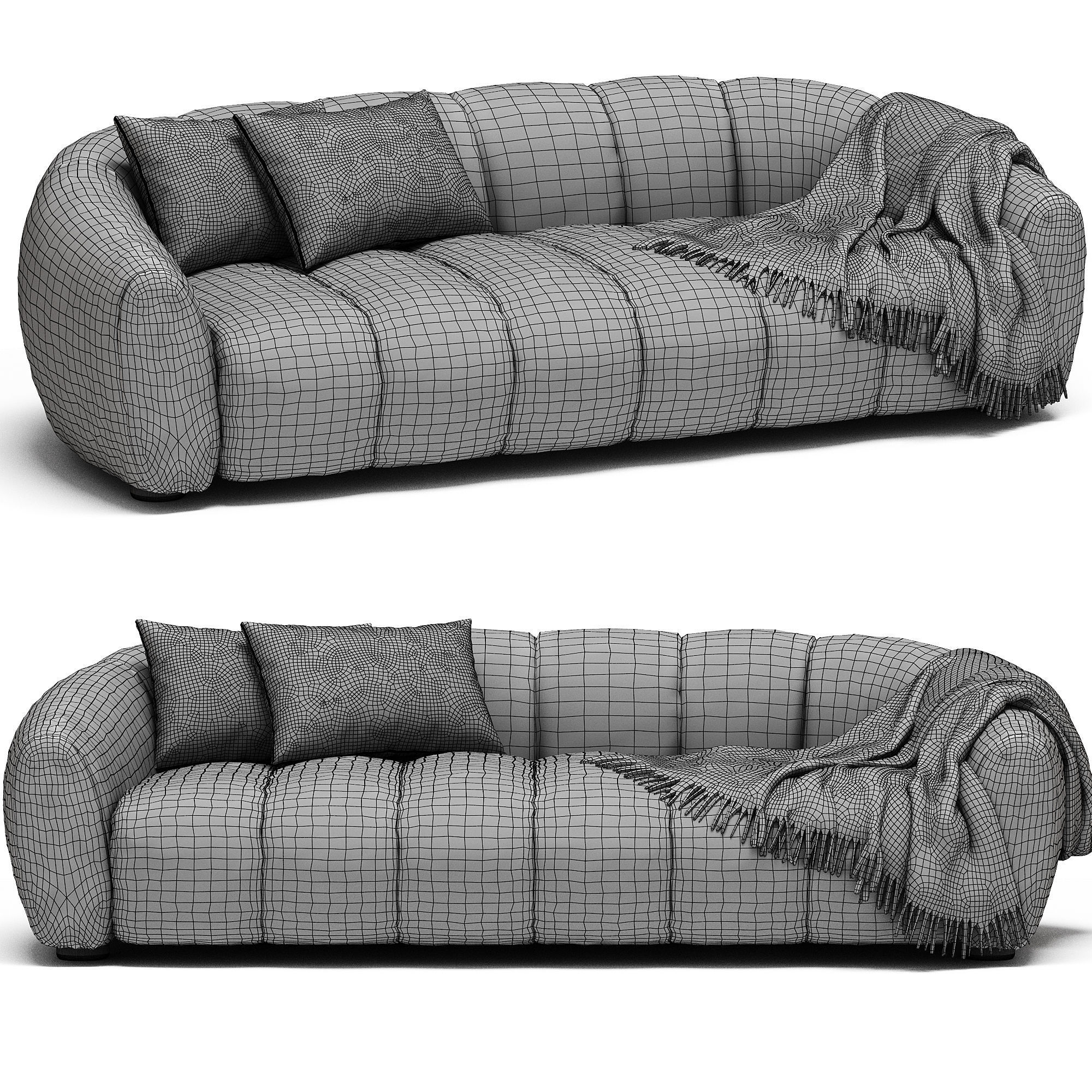 Sofa Crepe 3P Tylan 3D model_4