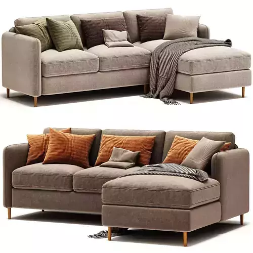 Sofa Rinconero Izquierdo De Poliester Jaspeado Lomeo