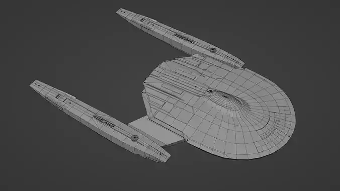 Star Trek Malachowski-Class Starship Low-poly 3D model