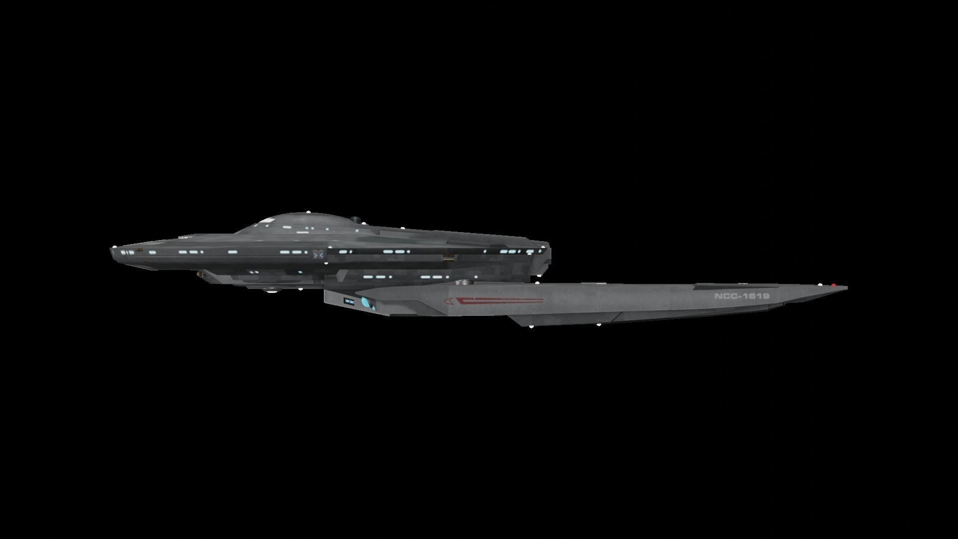 Star Trek Malachowski-Class Starship Low-poly 3D model_5