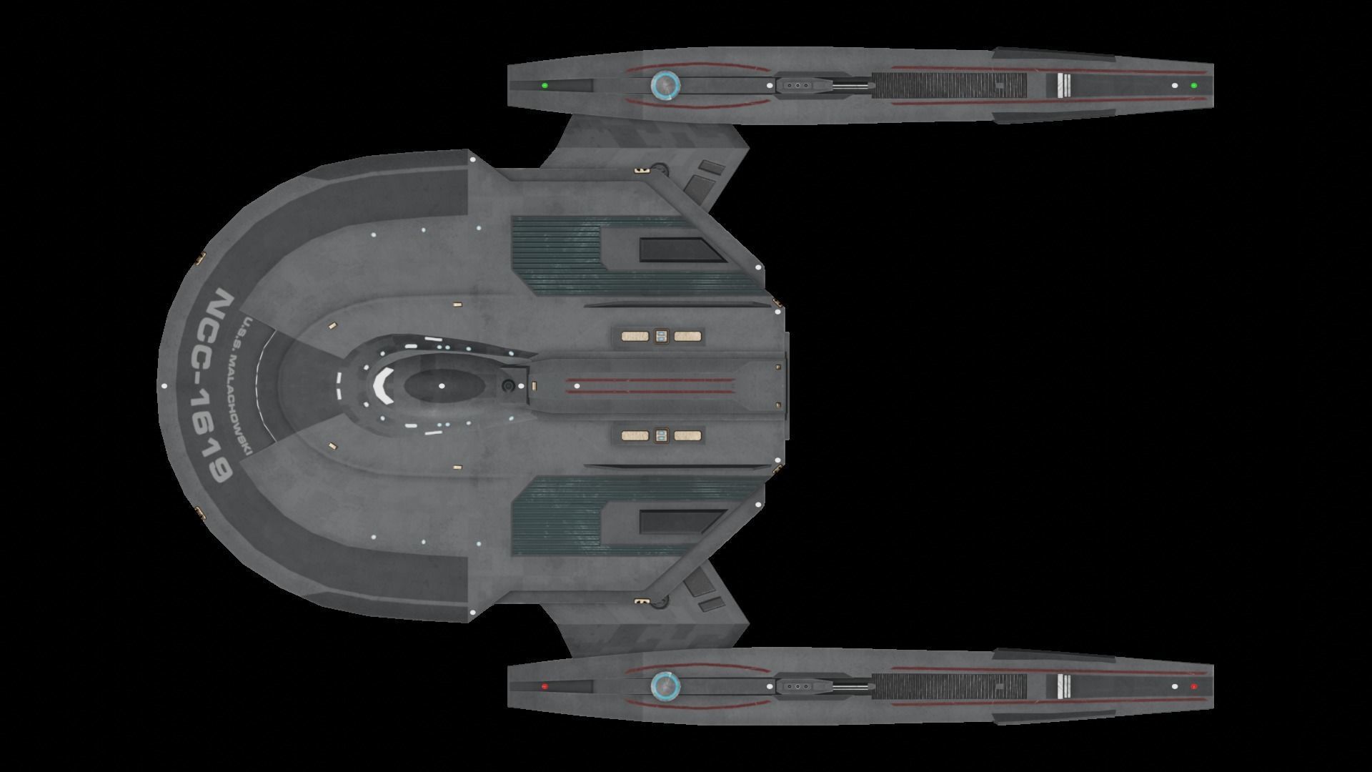Star Trek Malachowski-Class Starship Low-poly 3D model_4