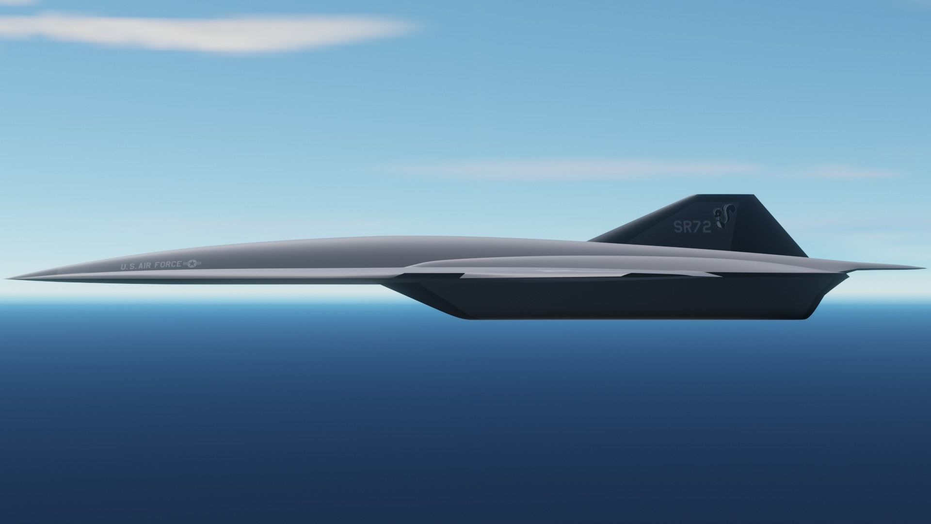 SR72 UAV Concept Low-poly 3D model_9