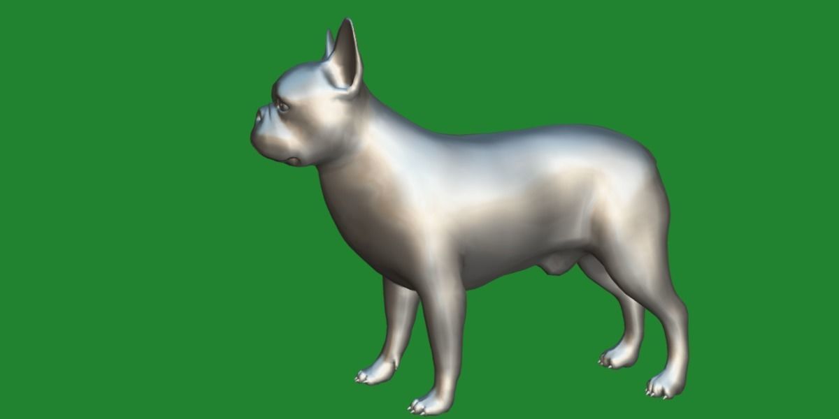 French Bulldog Breed Low-poly 3D model_4