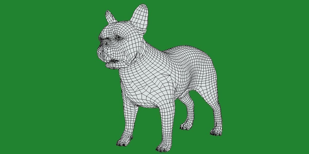 French Bulldog Breed Low-poly 3D model_6