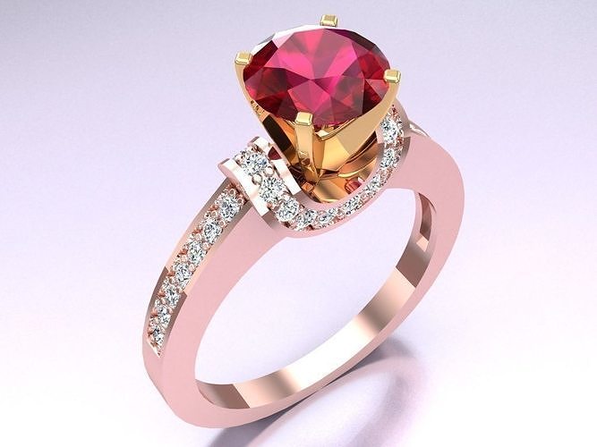 Diamond Ring - Womens Rings - N116859 3D print model
