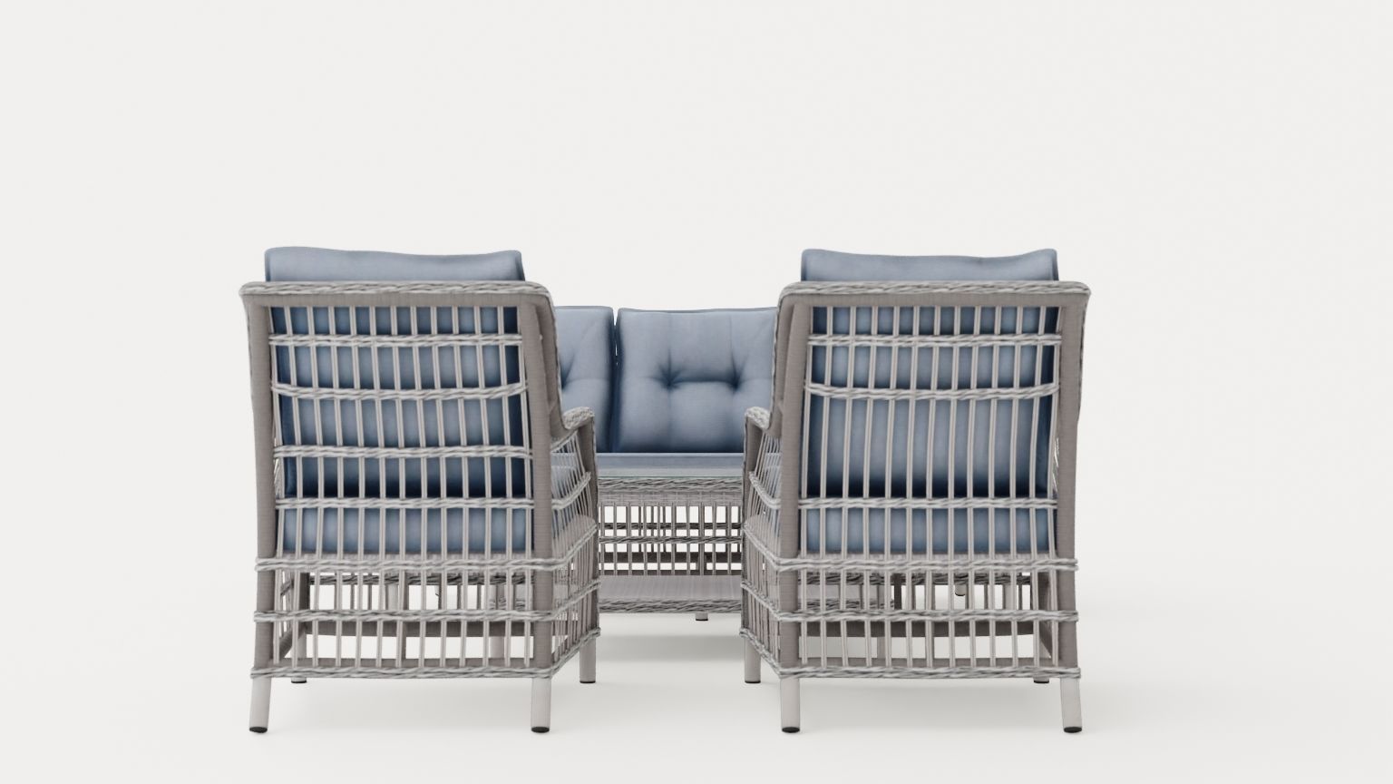 New England sofa set Low-poly 3D model_2