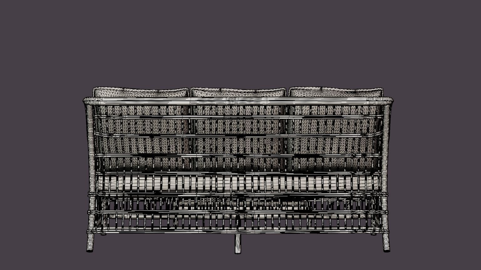 New England sofa set Low-poly 3D model_5